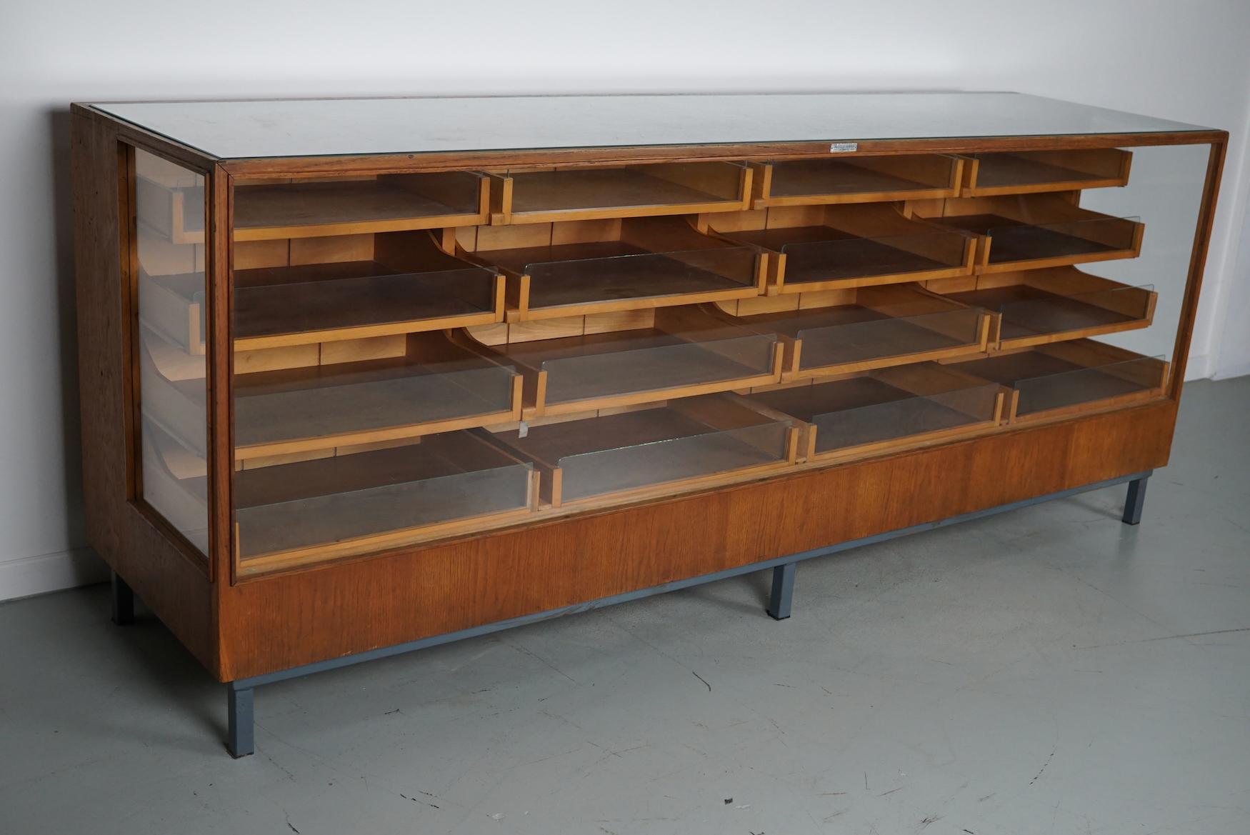 German Oak & Beech Haberdashery Shop Cabinet / Retail Unit, 1950s For Sale 8