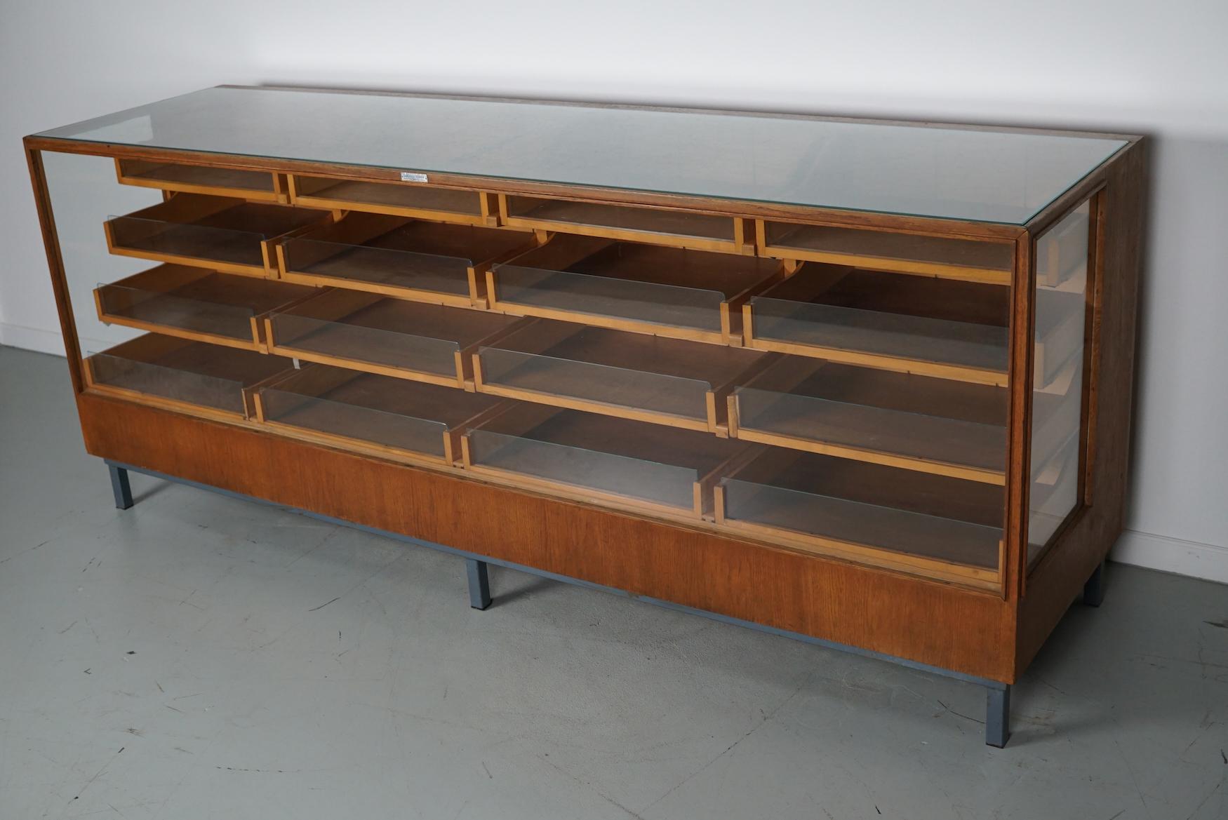 German Oak & Beech Haberdashery Shop Cabinet / Retail Unit, 1950s For Sale 10