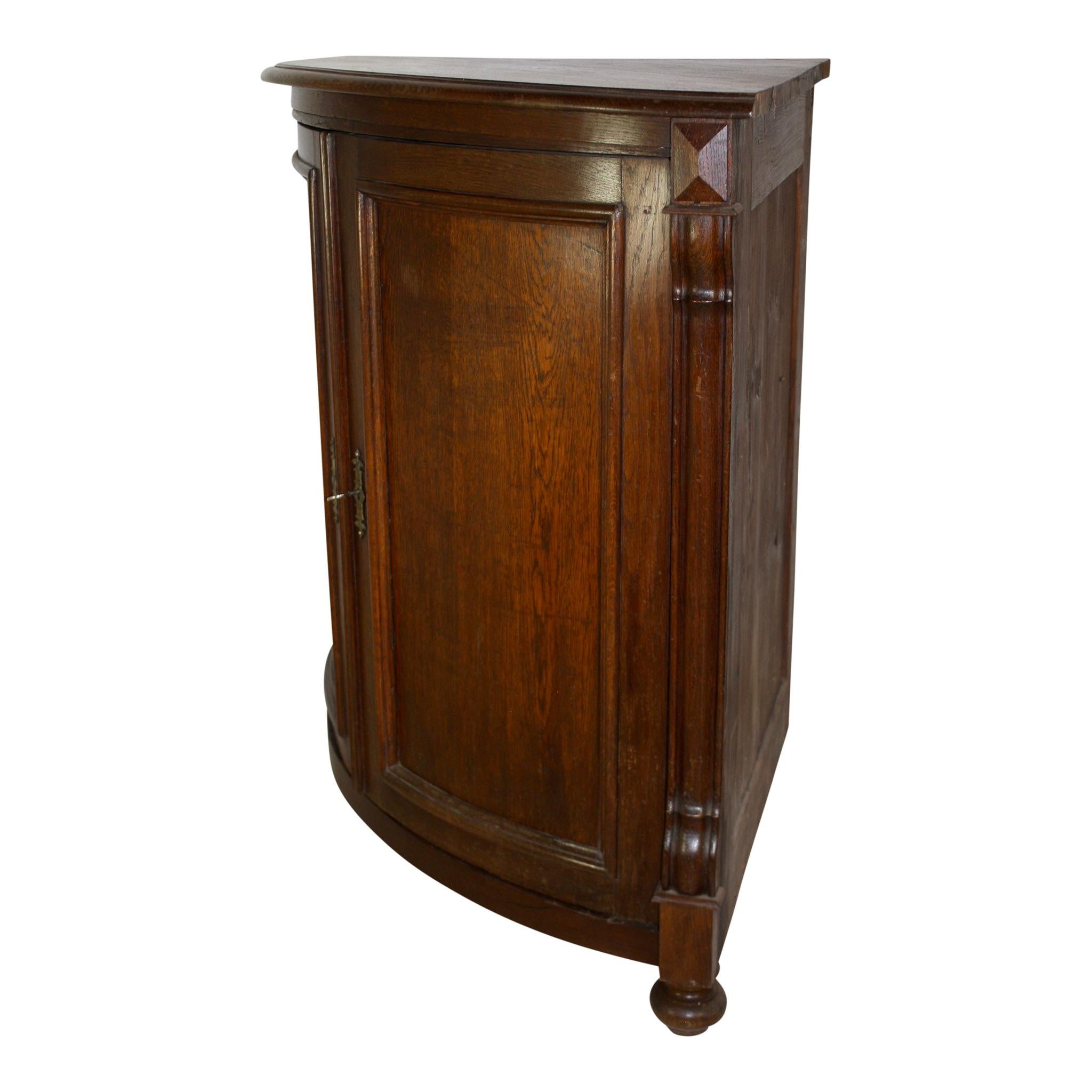 bow front corner cabinet