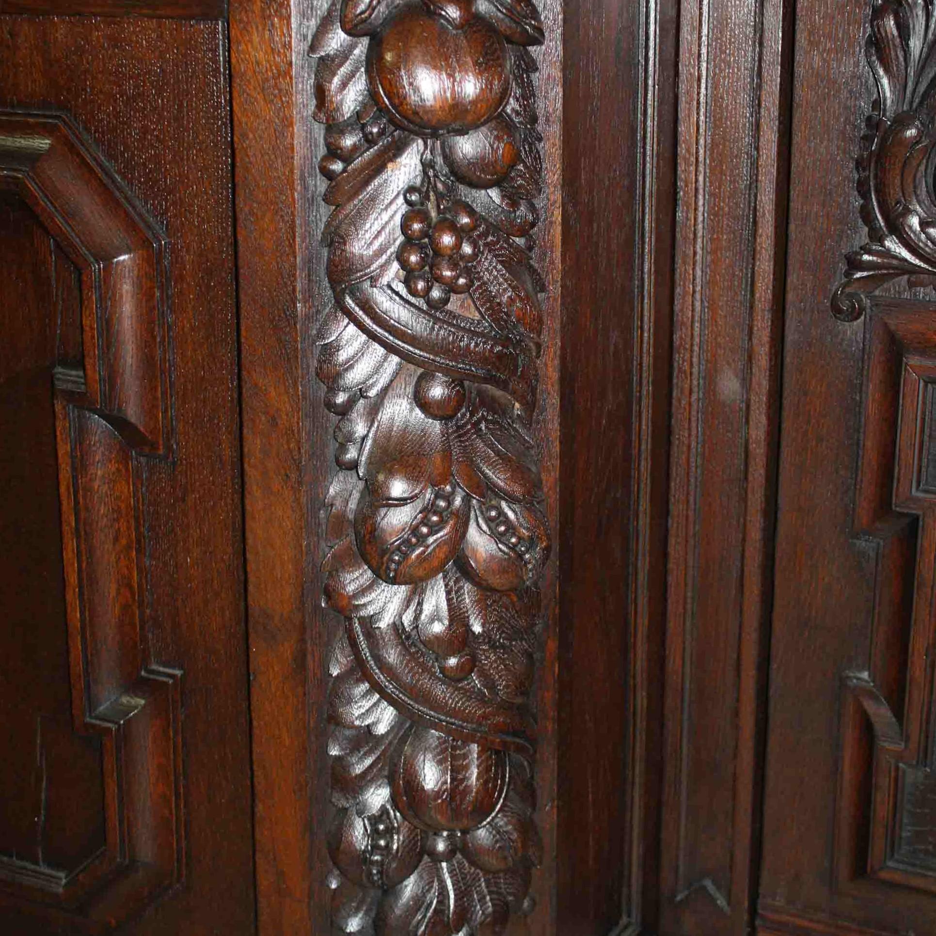 Vetro Armadio Danziger tedesco in Oak, circa 1900 in vendita