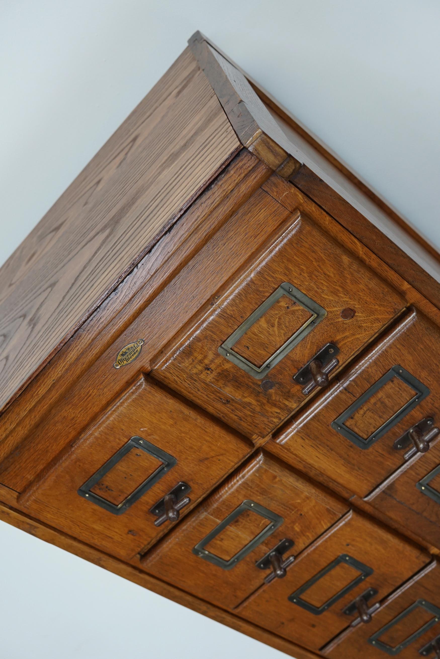 German Oak Filing Cabinet / Bank of Drawers, circa 1950s For Sale 4