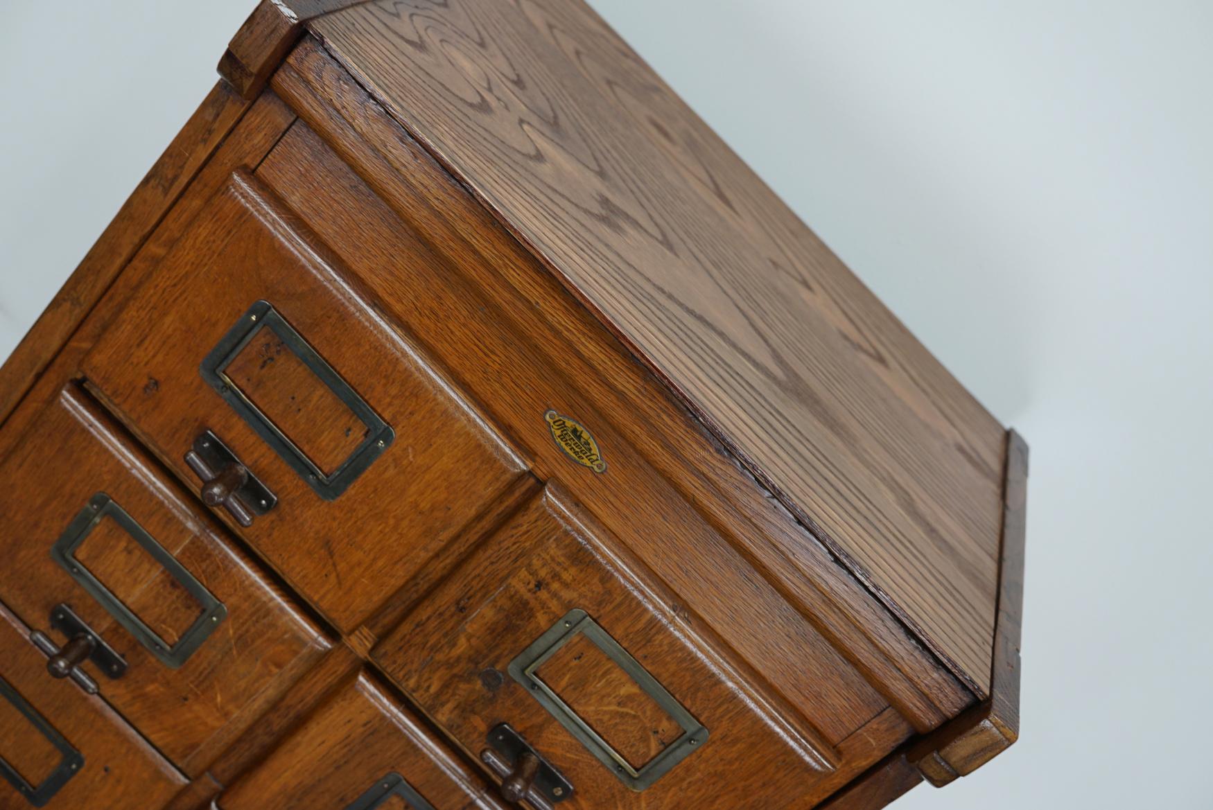 German Oak Filing Cabinet / Bank of Drawers, circa 1950s For Sale 5