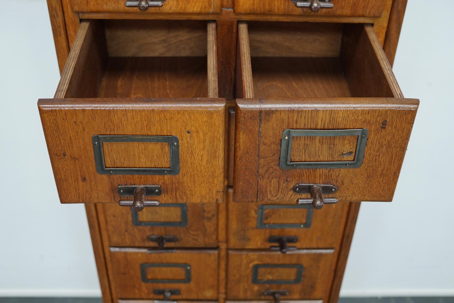 German Oak Filing Cabinet / Bank of Drawers, circa 1950s For Sale 8