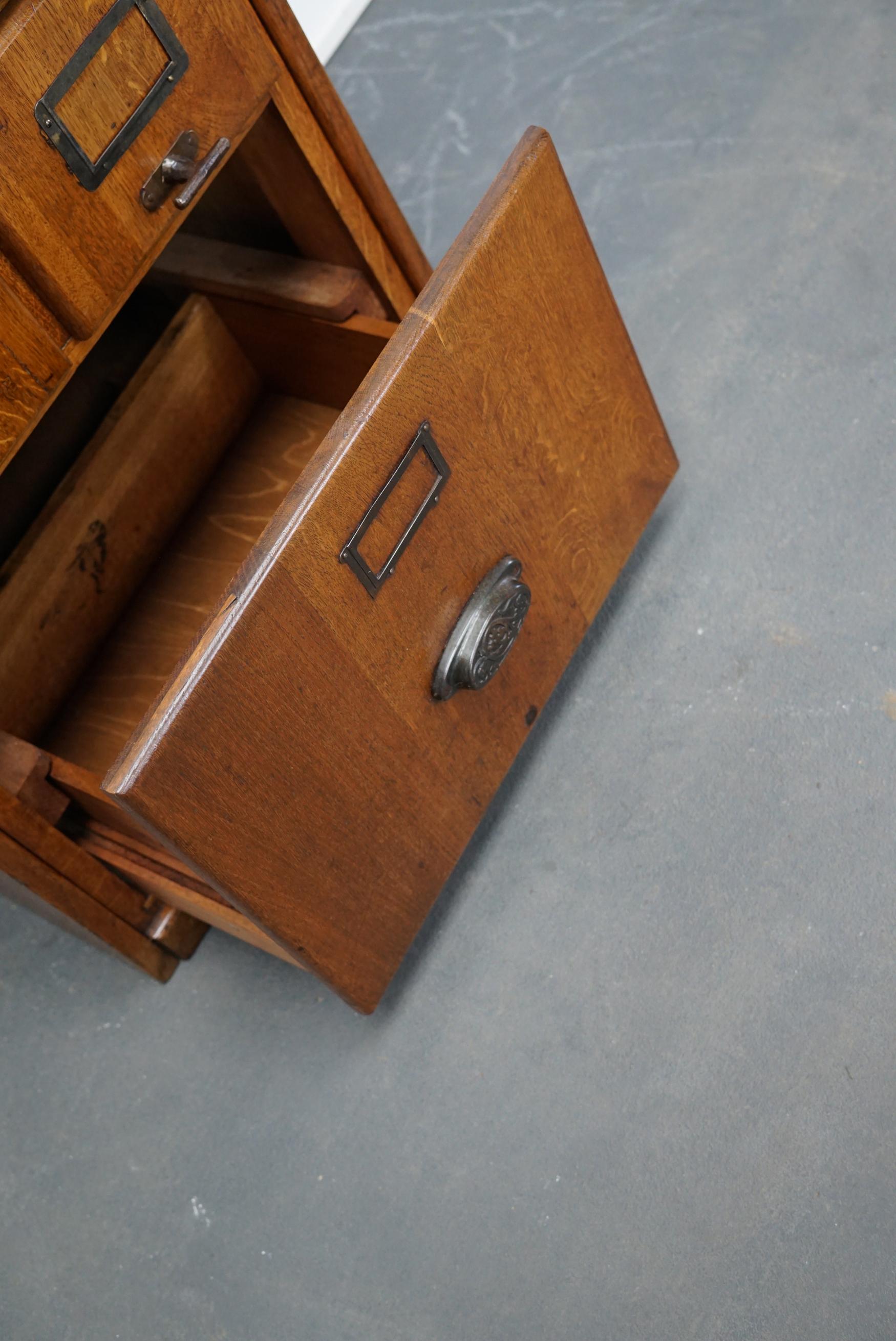 German Oak Filing Cabinet / Bank of Drawers, circa 1950s For Sale 9