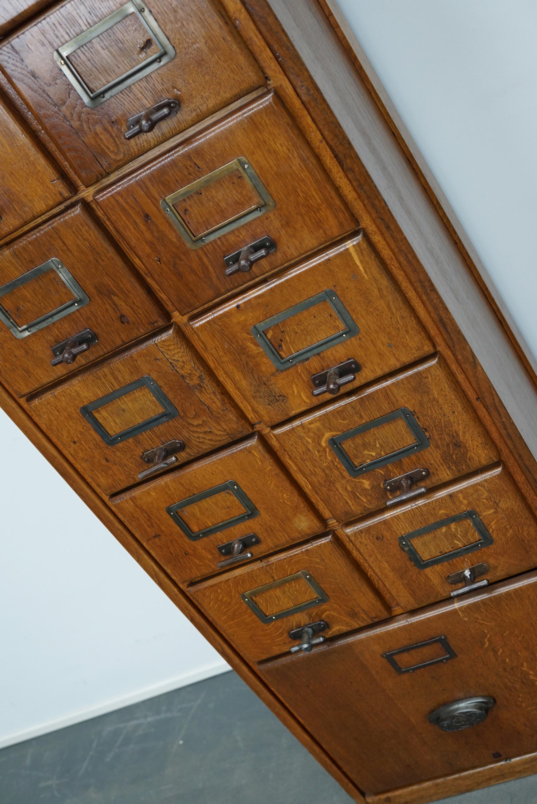 German Oak Filing Cabinet / Bank of Drawers, circa 1950s For Sale 1
