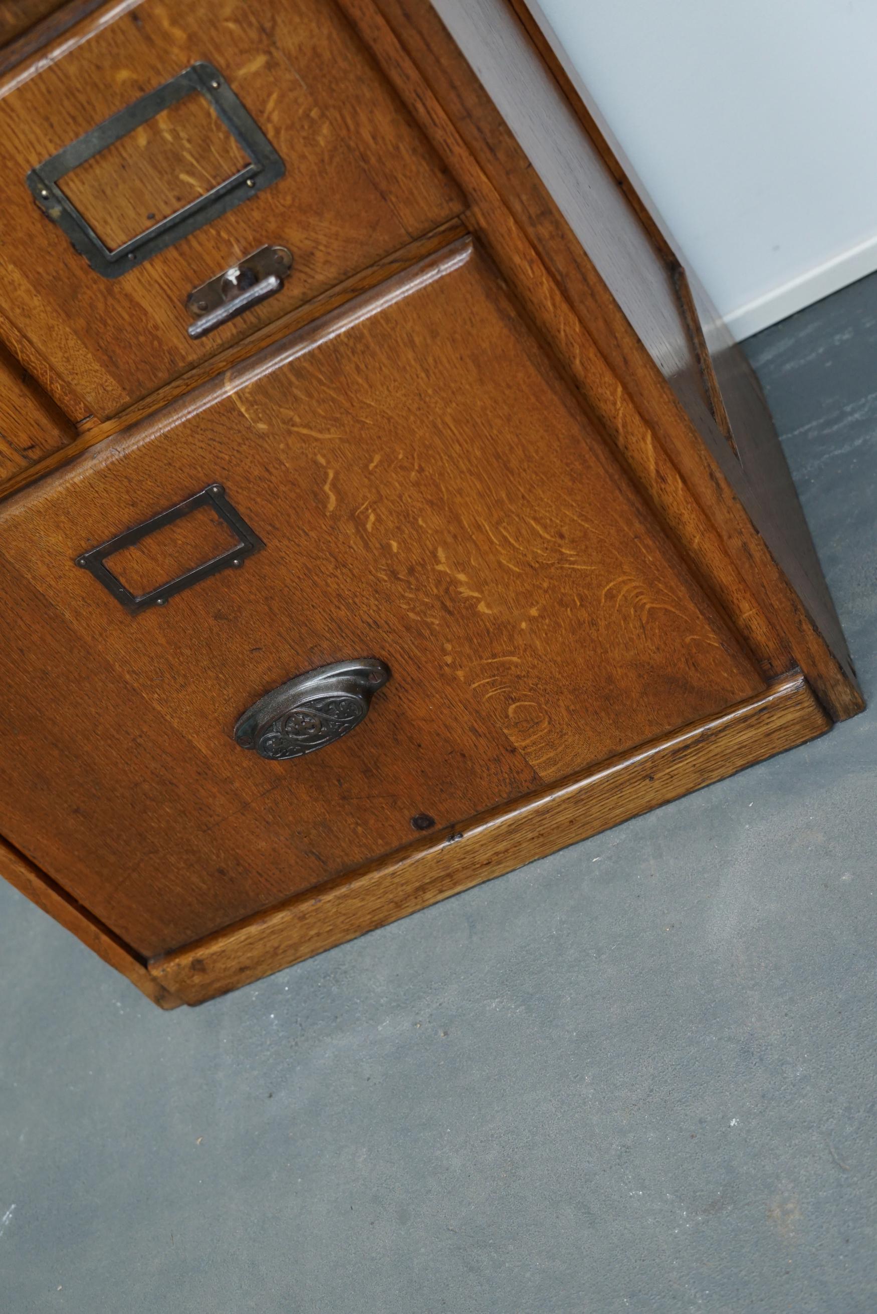 German Oak Filing Cabinet / Bank of Drawers, circa 1950s For Sale 2