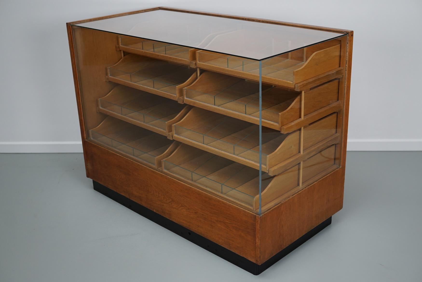 German Oak Haberdashery Shop Cabinet / Retail Unit / Shop Counter, 1950s 5