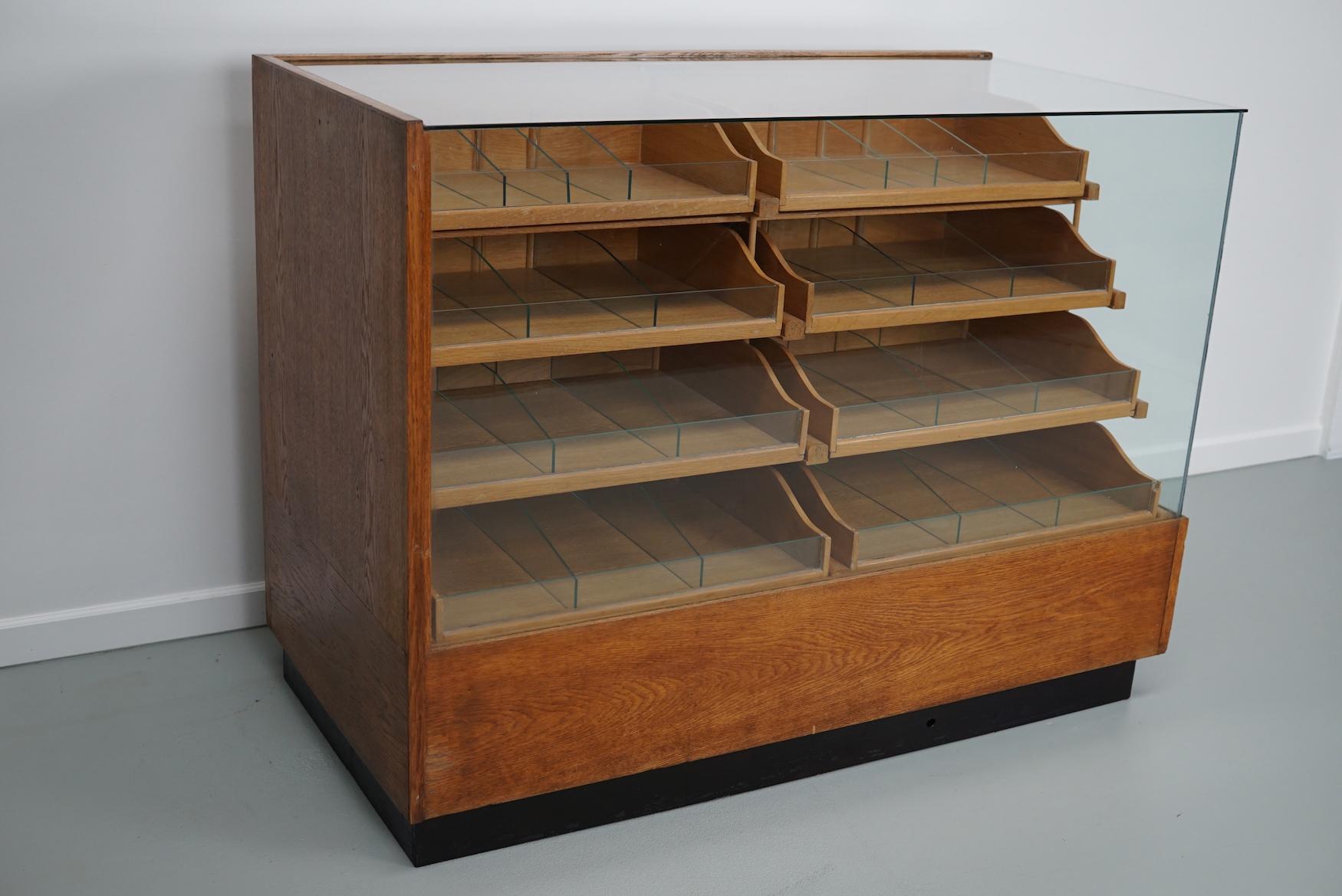 German Oak Haberdashery Shop Cabinet / Retail Unit / Shop Counter, 1950s 8