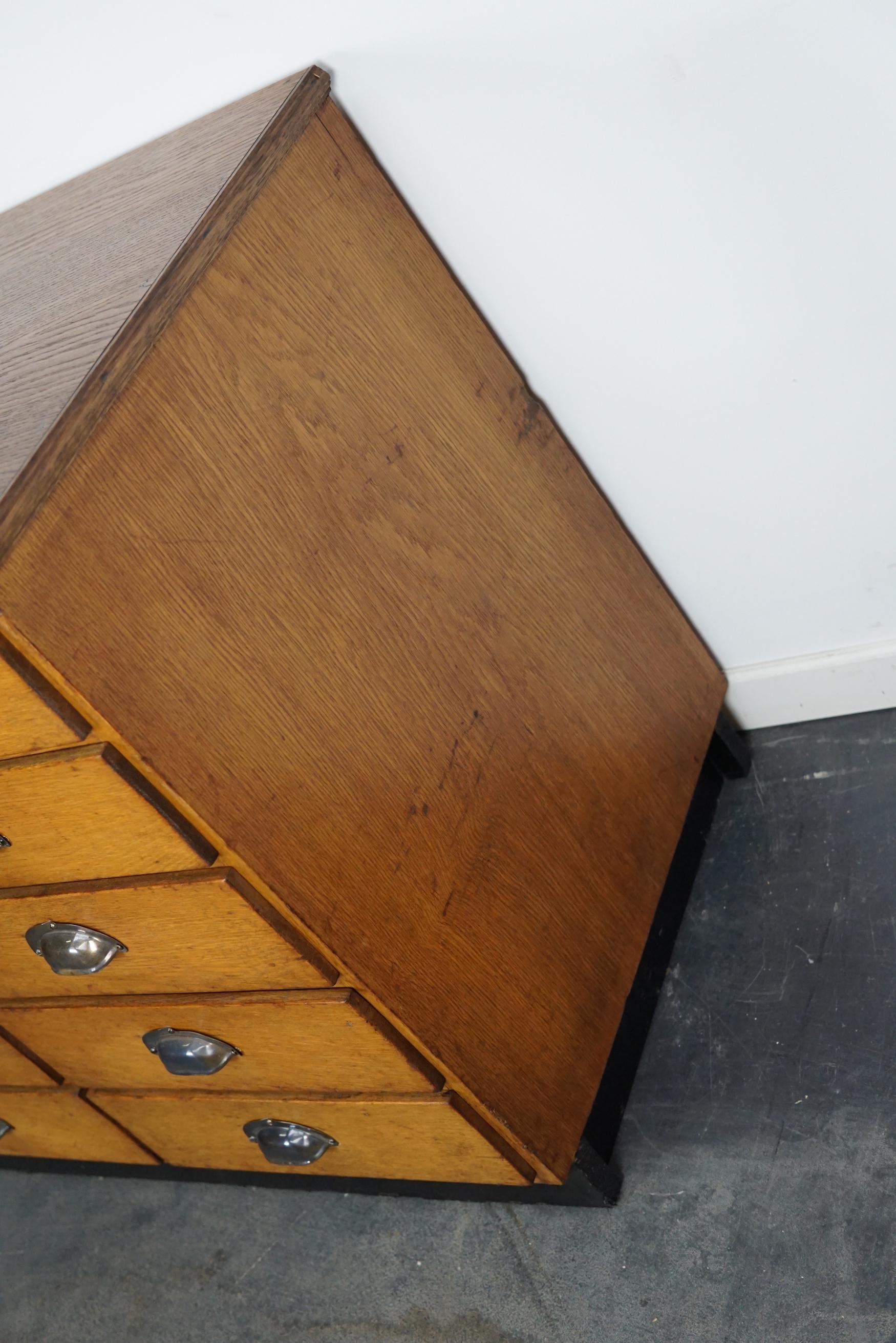 German Oak / Pine Apothecary Cabinet or Bank of Drawers, Mid 20th Century 5