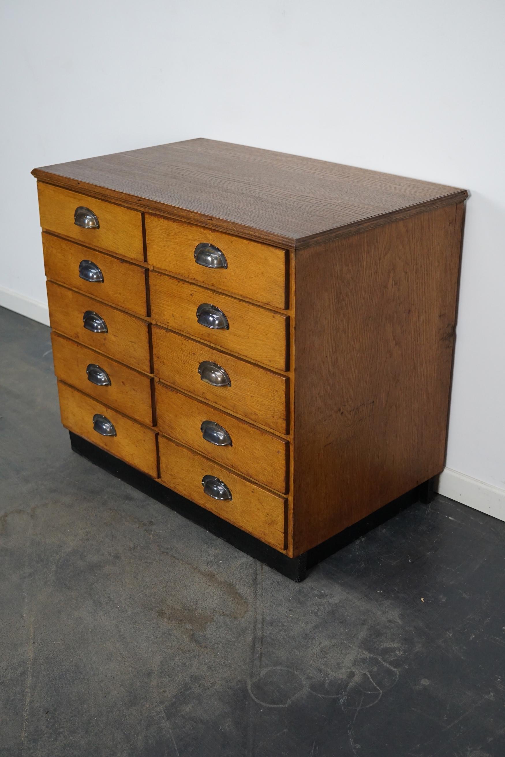 German Oak / Pine Apothecary Cabinet or Bank of Drawers, Mid 20th Century 6