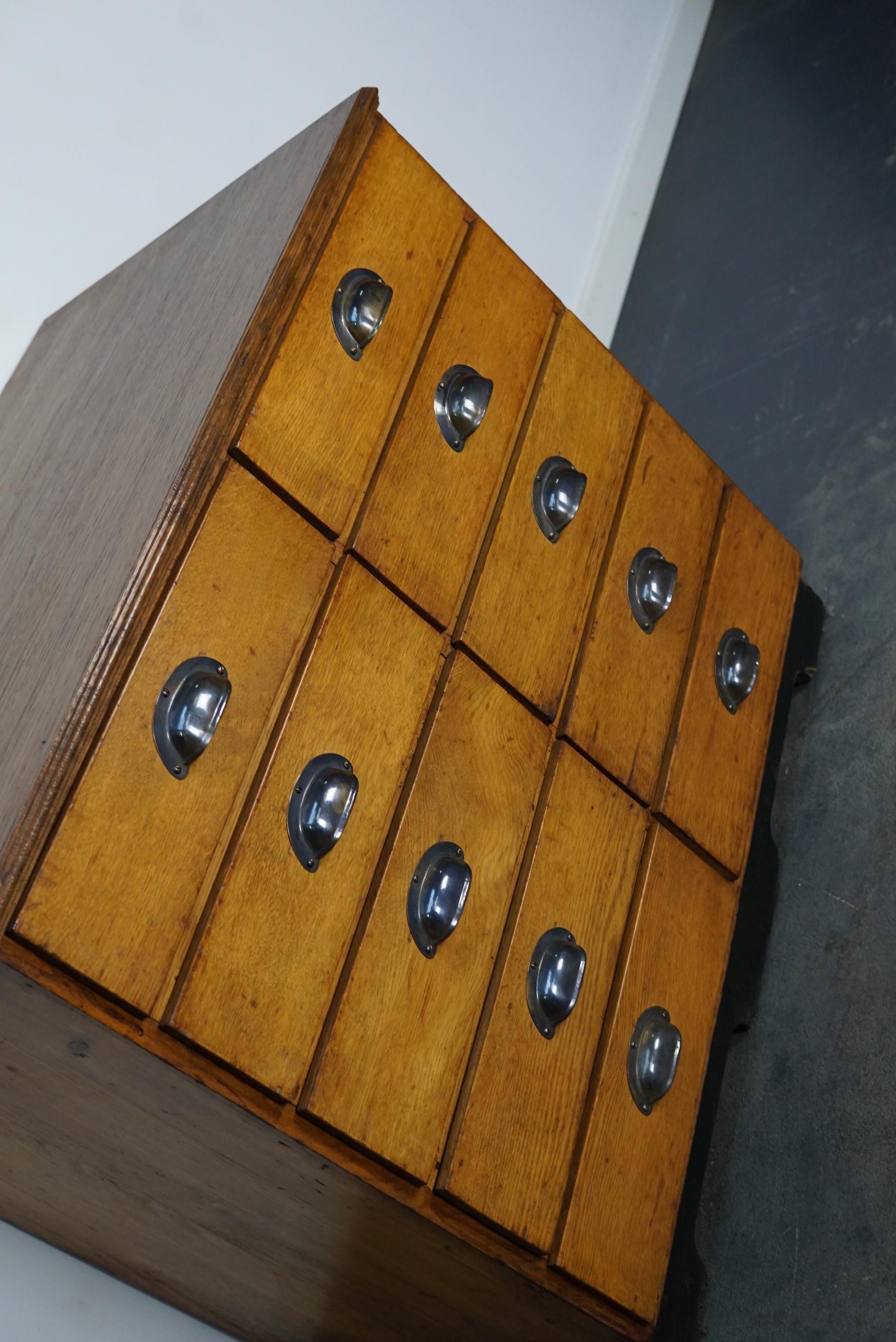 German Oak / Pine Apothecary Cabinet or Bank of Drawers, Mid-20th Century For Sale 8