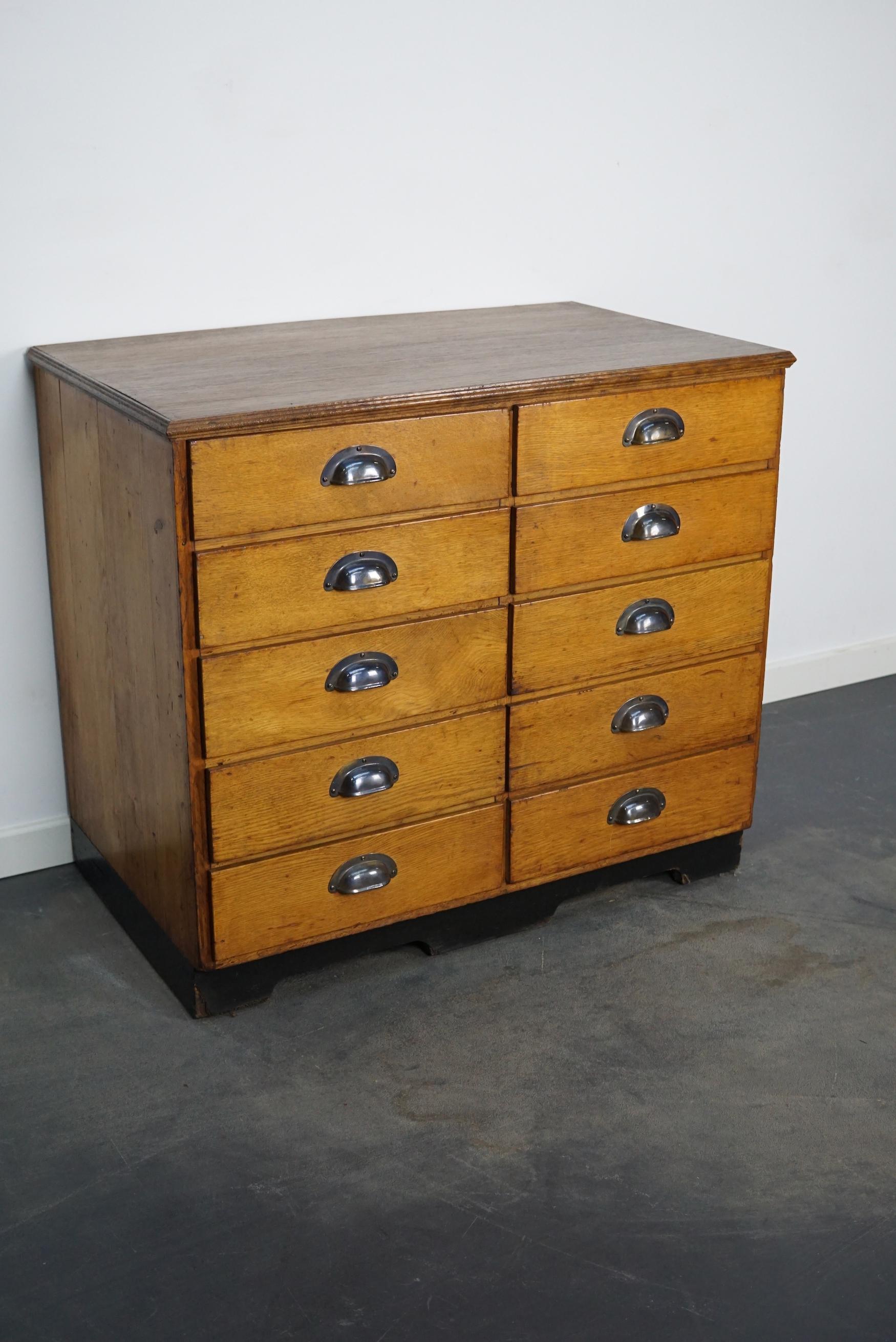 Dutch German Oak / Pine Apothecary Cabinet or Bank of Drawers, Mid-20th Century For Sale