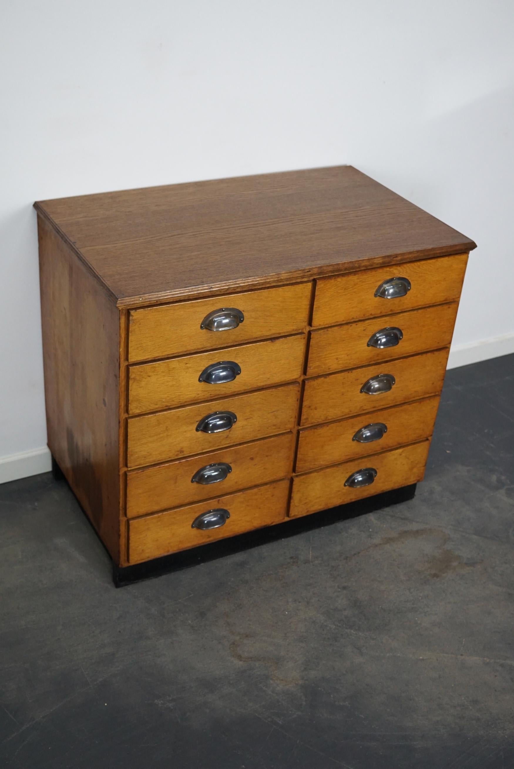 German Oak / Pine Apothecary Cabinet or Bank of Drawers, Mid 20th Century 3