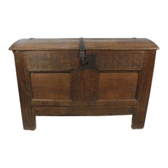 German Oak Wedding Trunk, circa 1863