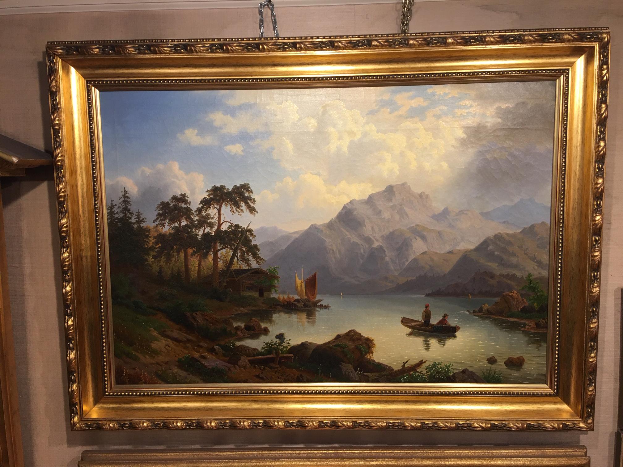 German framed oil on canvas 