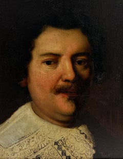 Fine Old Master Portrait of Wilhelm Burggraeff after Rembrandt Oil Painting