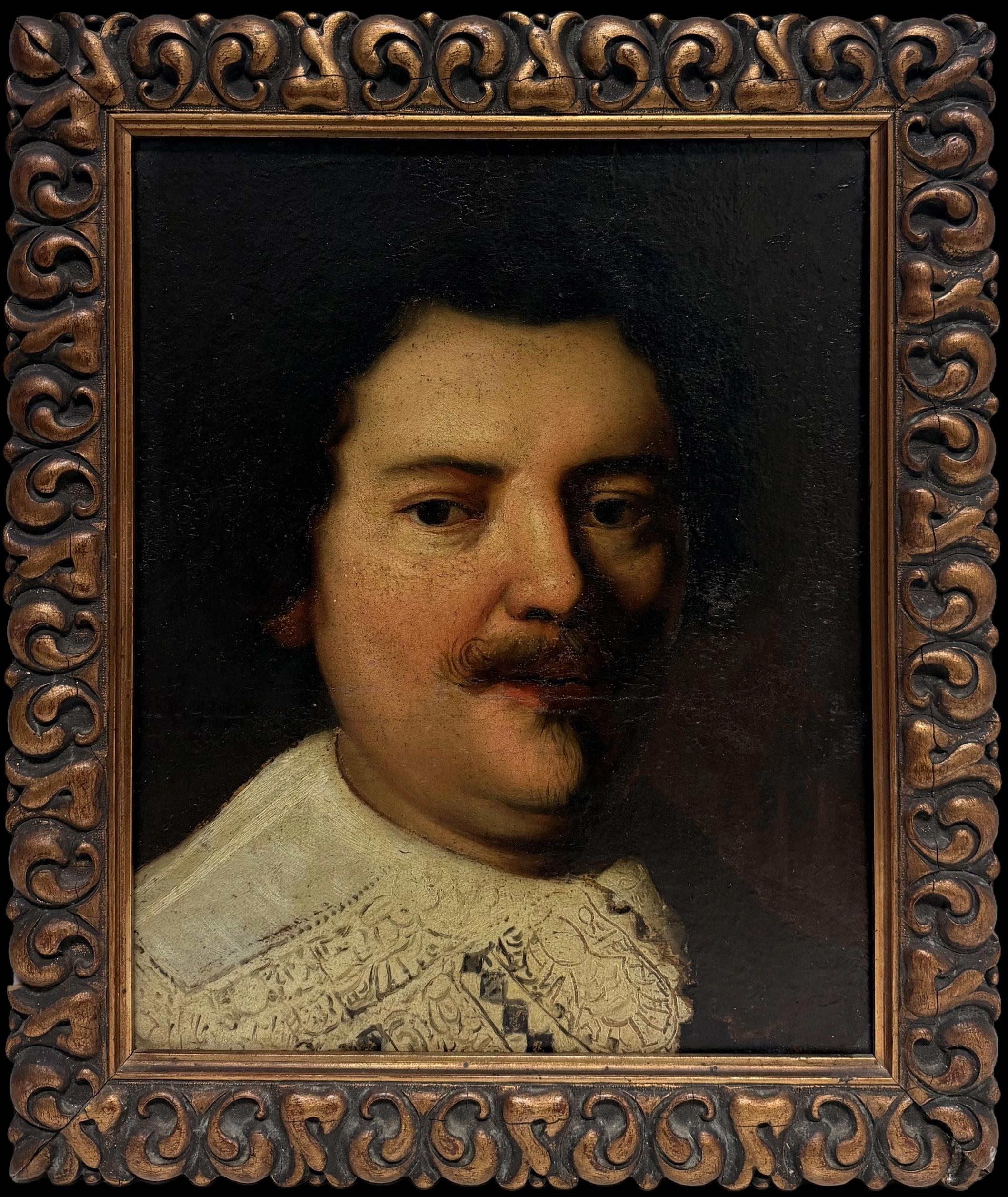 Fine Old Master Portrait of Wilhelm Burggraeff after Rembrandt Oil Painting