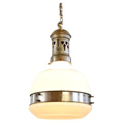 German Opaline Pendant Light Circa 1910