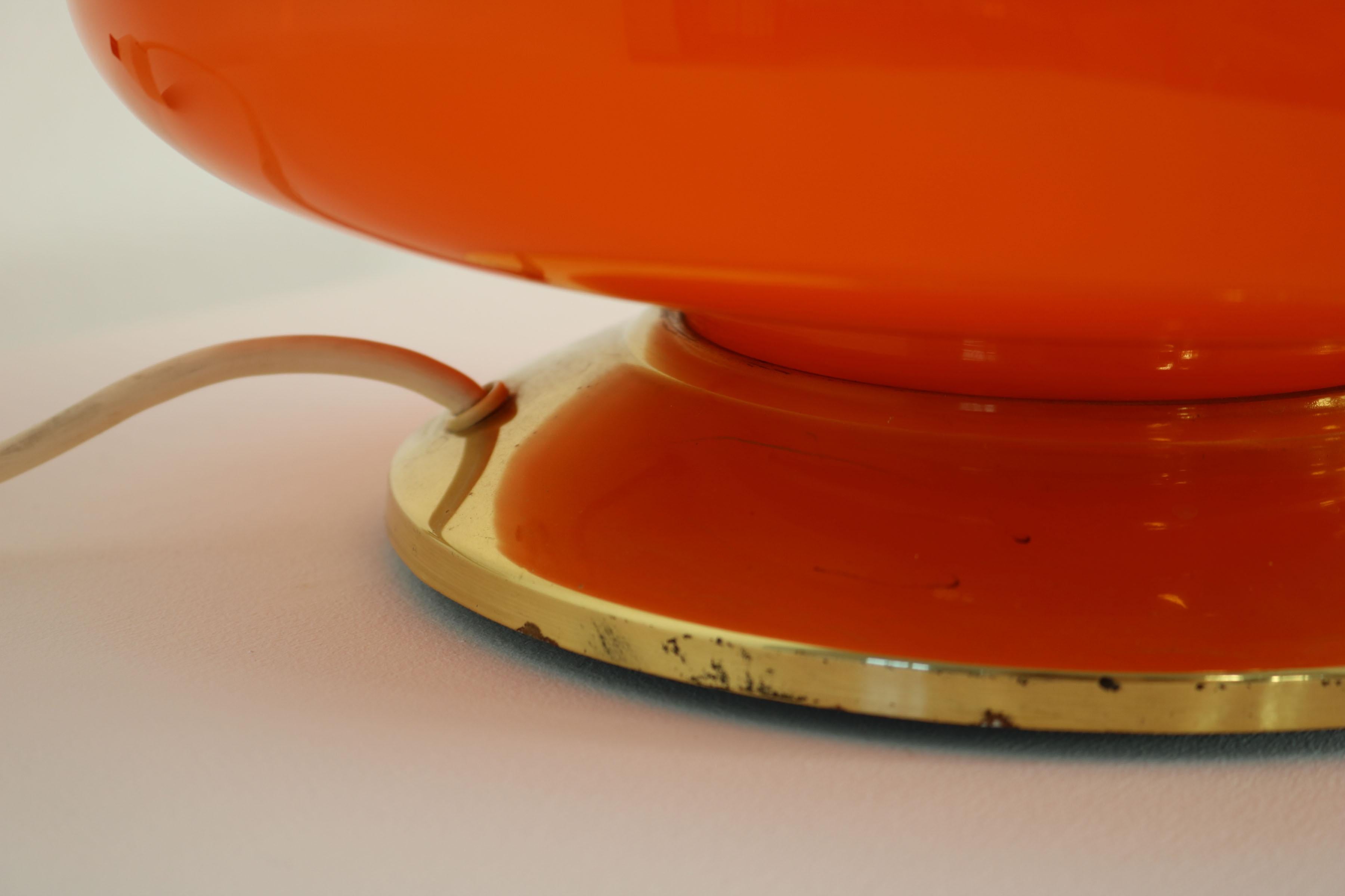 German orange This floor lamp was made in the 70s. It co1970s Floor - Table Lamp For Sale 10
