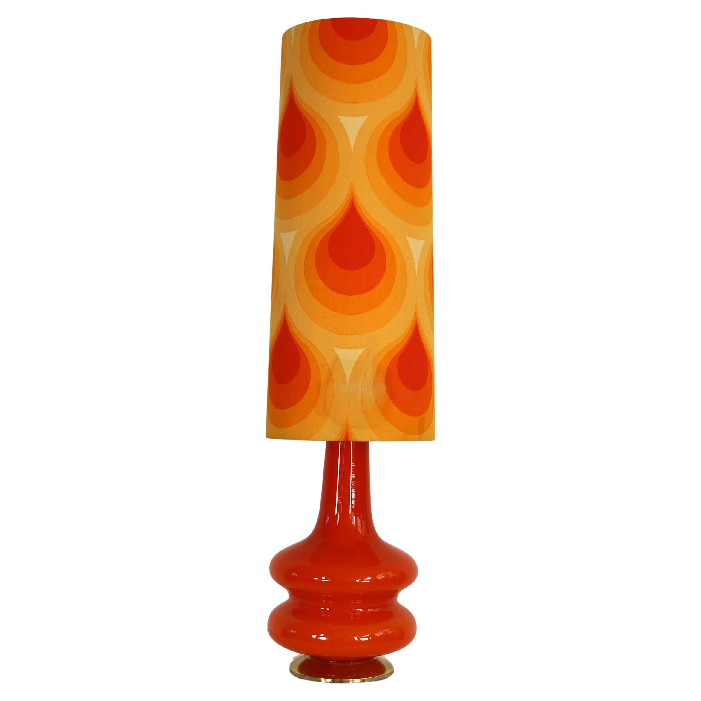 German orange This floor lamp was made in the 70s. It co1970s Floor - Table Lamp