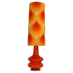 German orange This floor lamp was made in the 70s. It co1970s Floor - Table Lamp