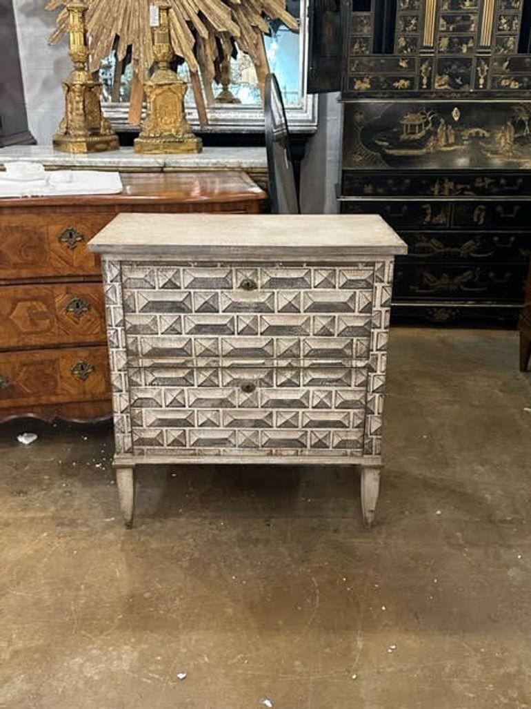 Italian German Painted Neo-Classical Style Commode with Geometric Pattern For Sale