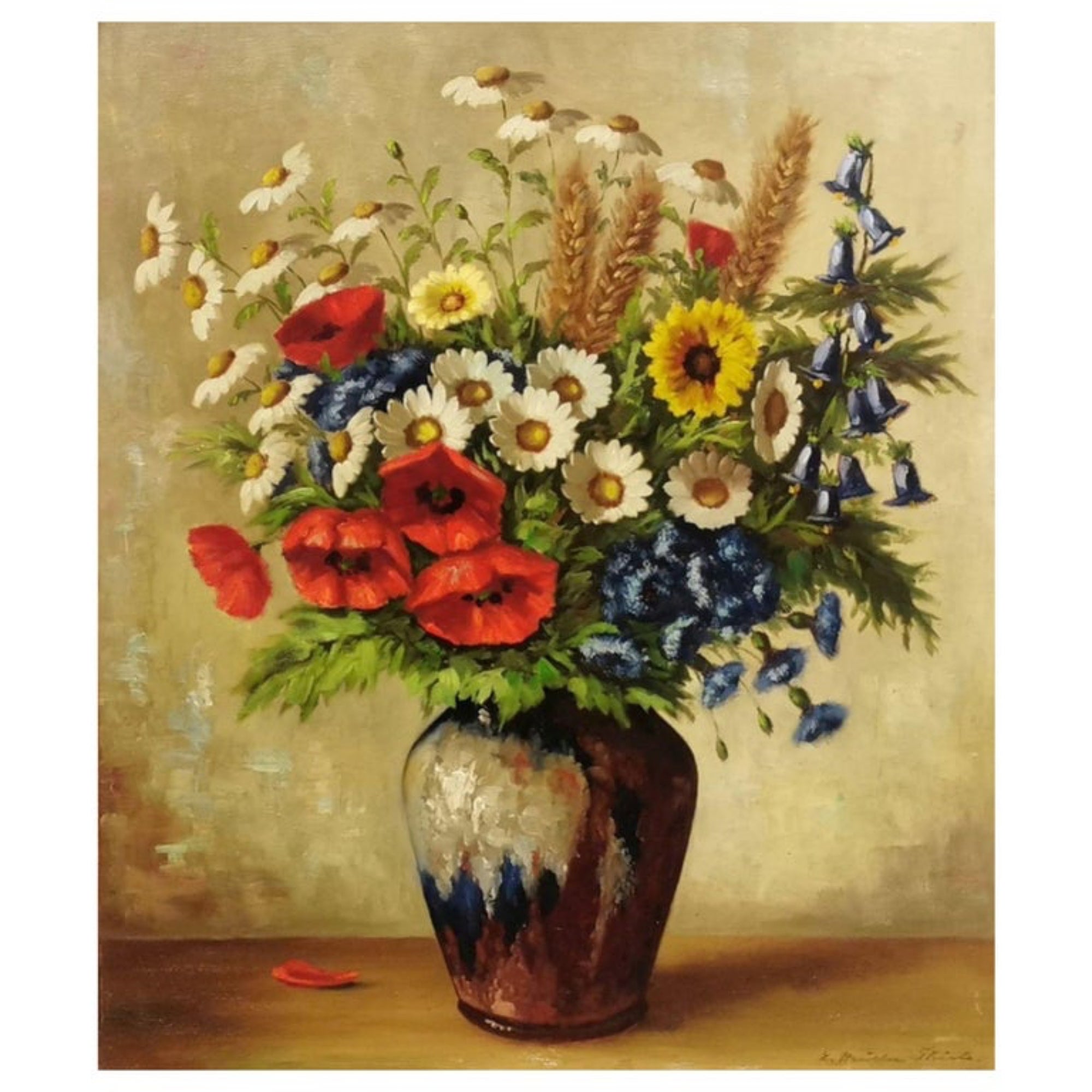 Early 19th Century German Biedermeier Flower StillLife, Berlin, 1829