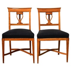 Paire de chaises Biedermeier allemandes du 19e siècle