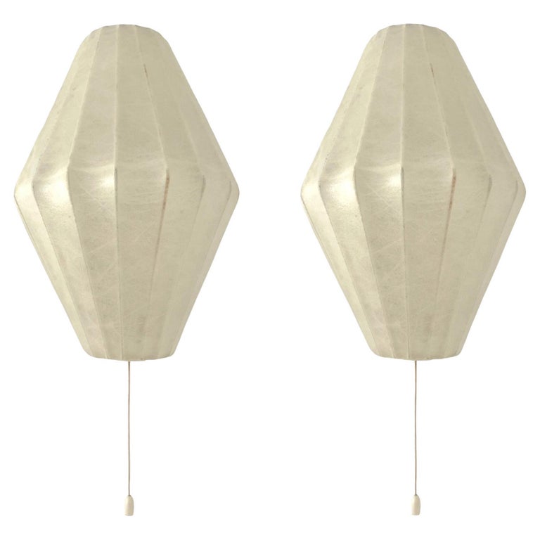 German Pair of Cocoon Wall Sconces by Friedel Wauer for Goldkant, 1970s