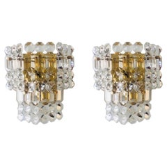German Pair of Midcentury Glass Wall Sconces by Kinkeldey, 1970s