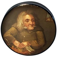 Tabatière allemande en papier mâché, 19e siècle