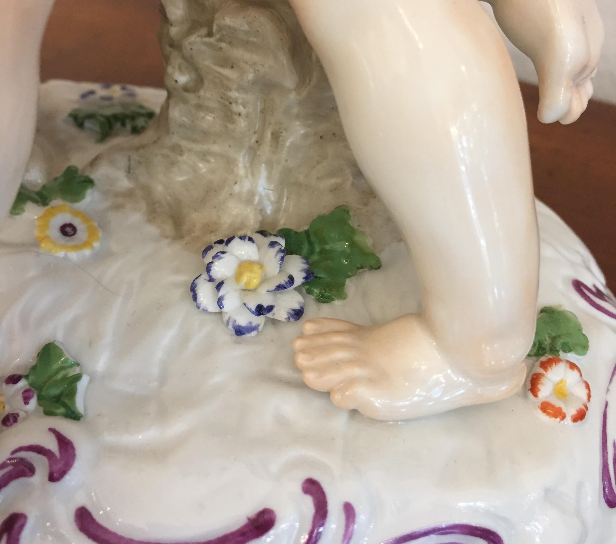 20th Century Hand Painted Porcelain Playing Putti Centerpiece German Passau   For Sale 3