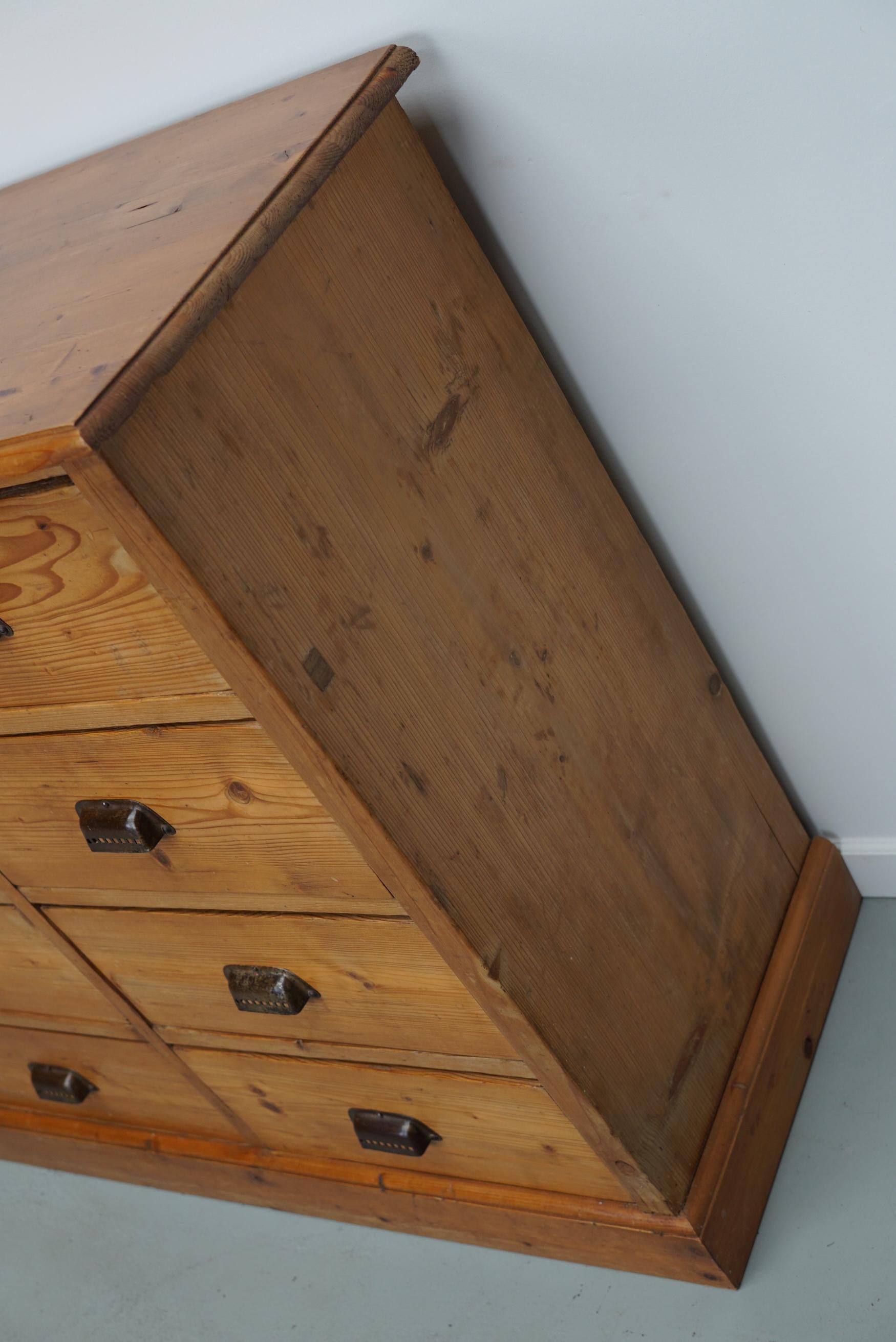 German Pine Apothecary Cabinet or Bank of Drawers, ca 1930s 5