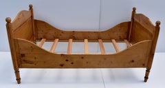 German Pine Box Bed with Custom Mattress