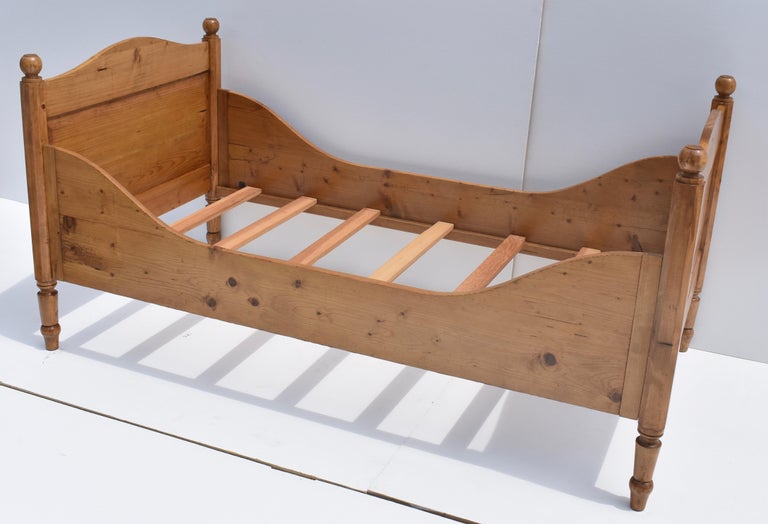 German Pine Box Bed with Custom Mattress at 1stDibs