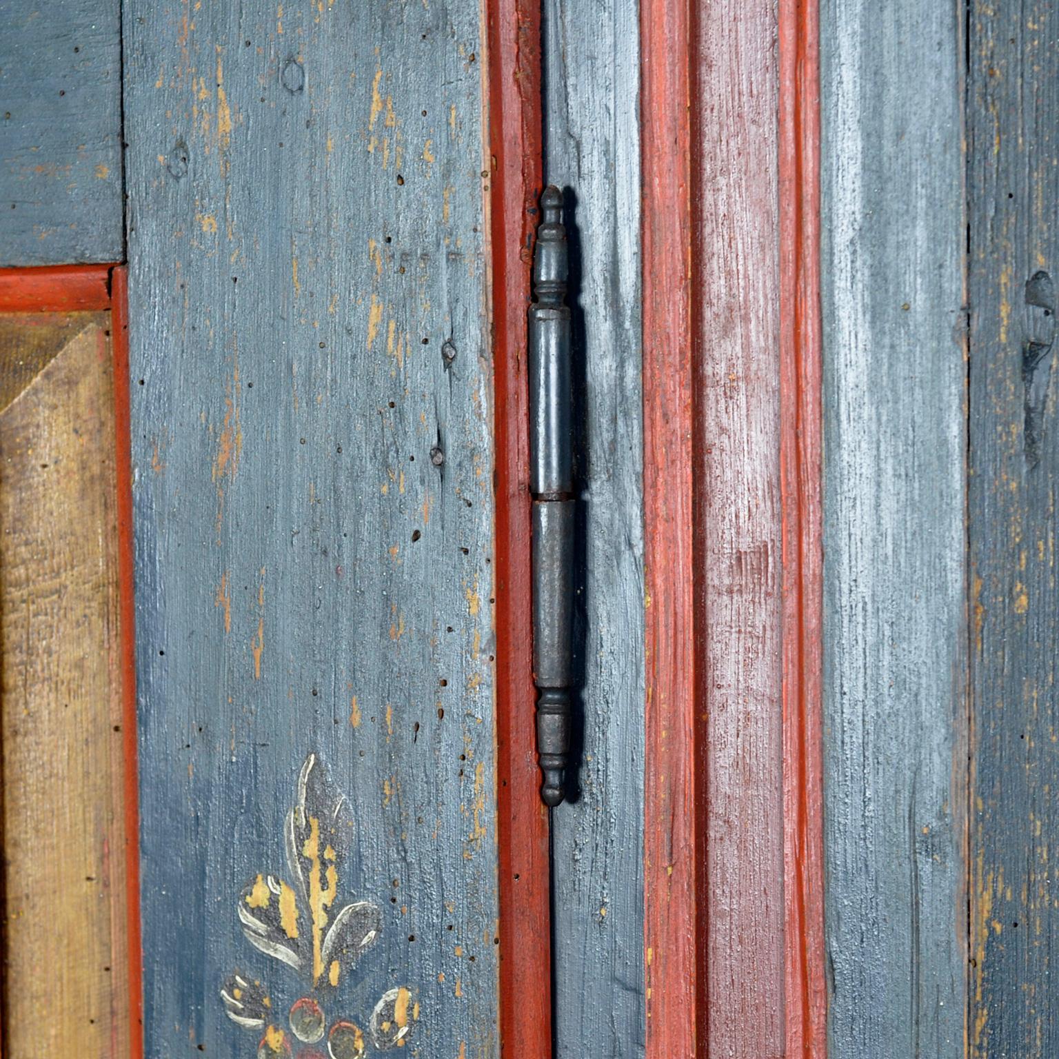 German Pine Painted Wedding Cabinet, anno 1842 8