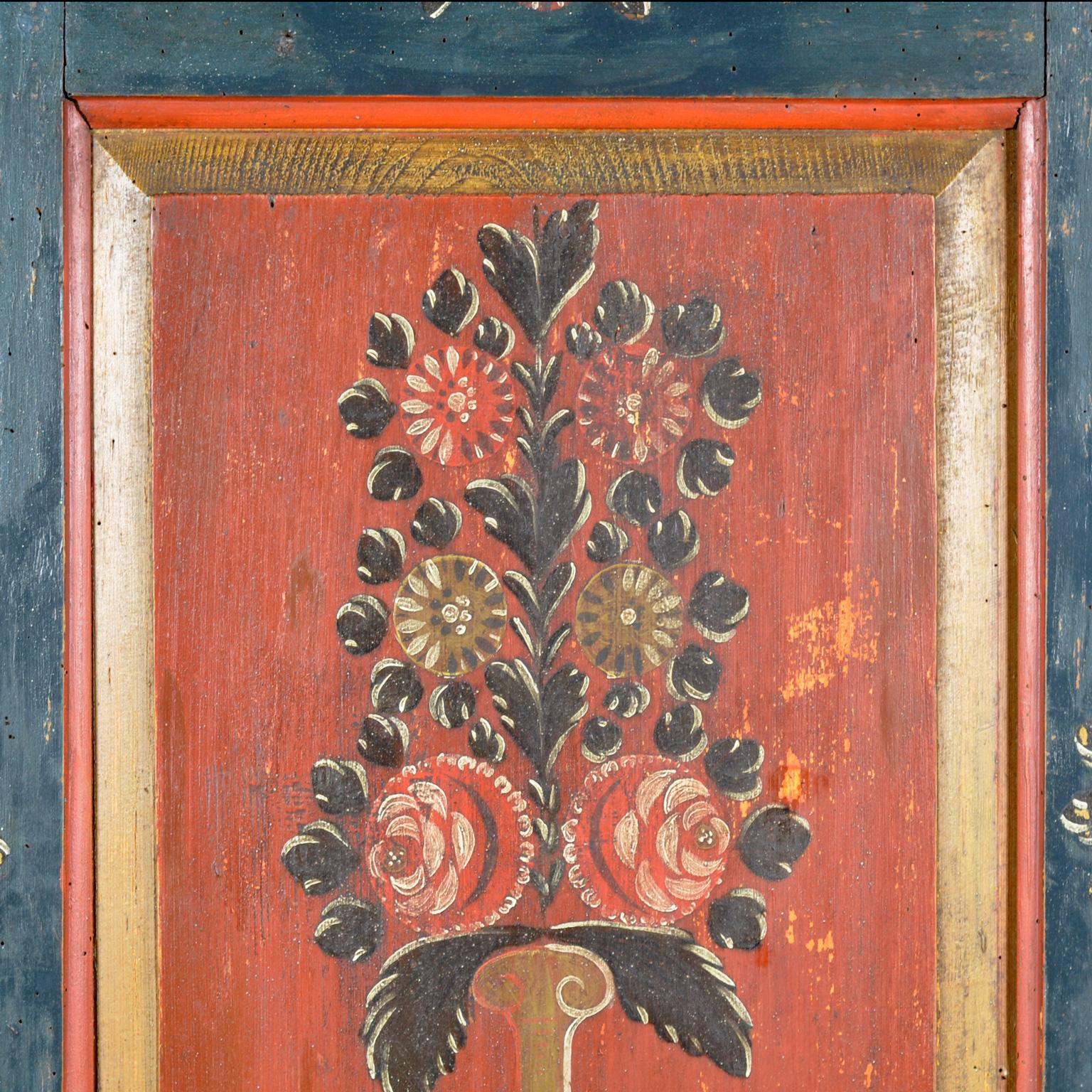German Pine Painted Wedding Cabinet, anno 1842 9