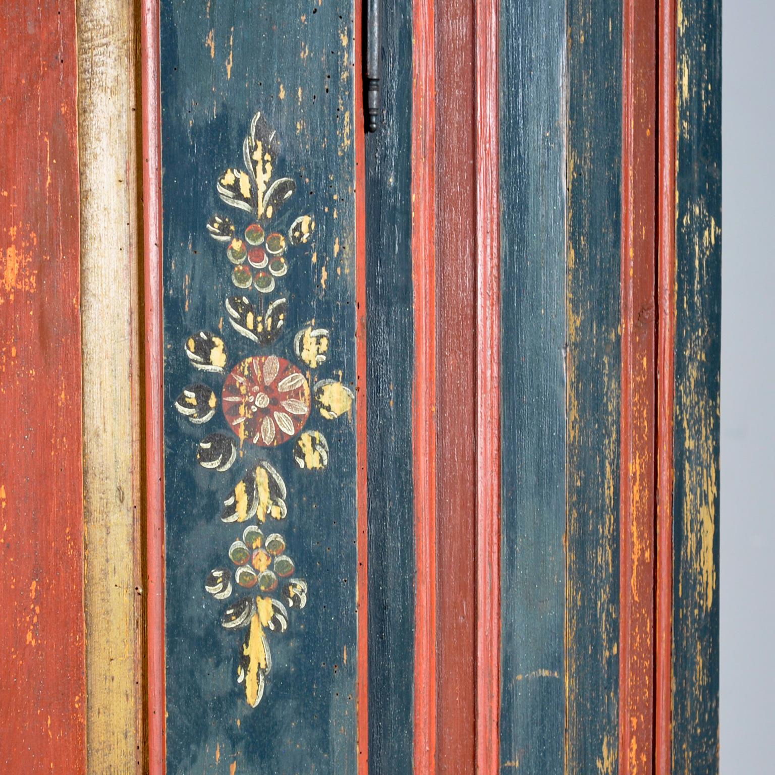 German Pine Painted Wedding Cabinet, anno 1842 11
