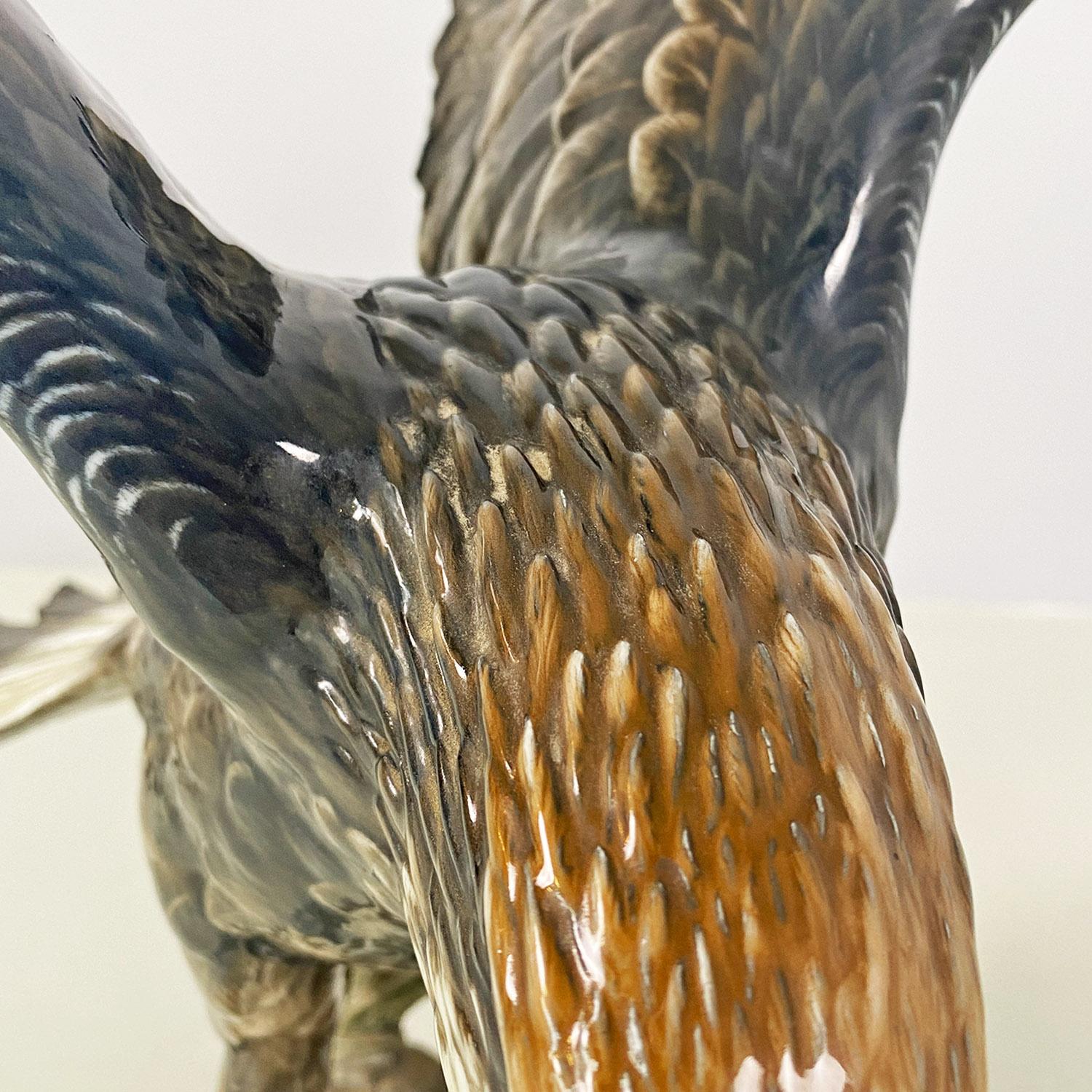 German polychrome porcelain eagle sculpture, Fritz Heidenreich, Rosenthal 1930s For Sale 4