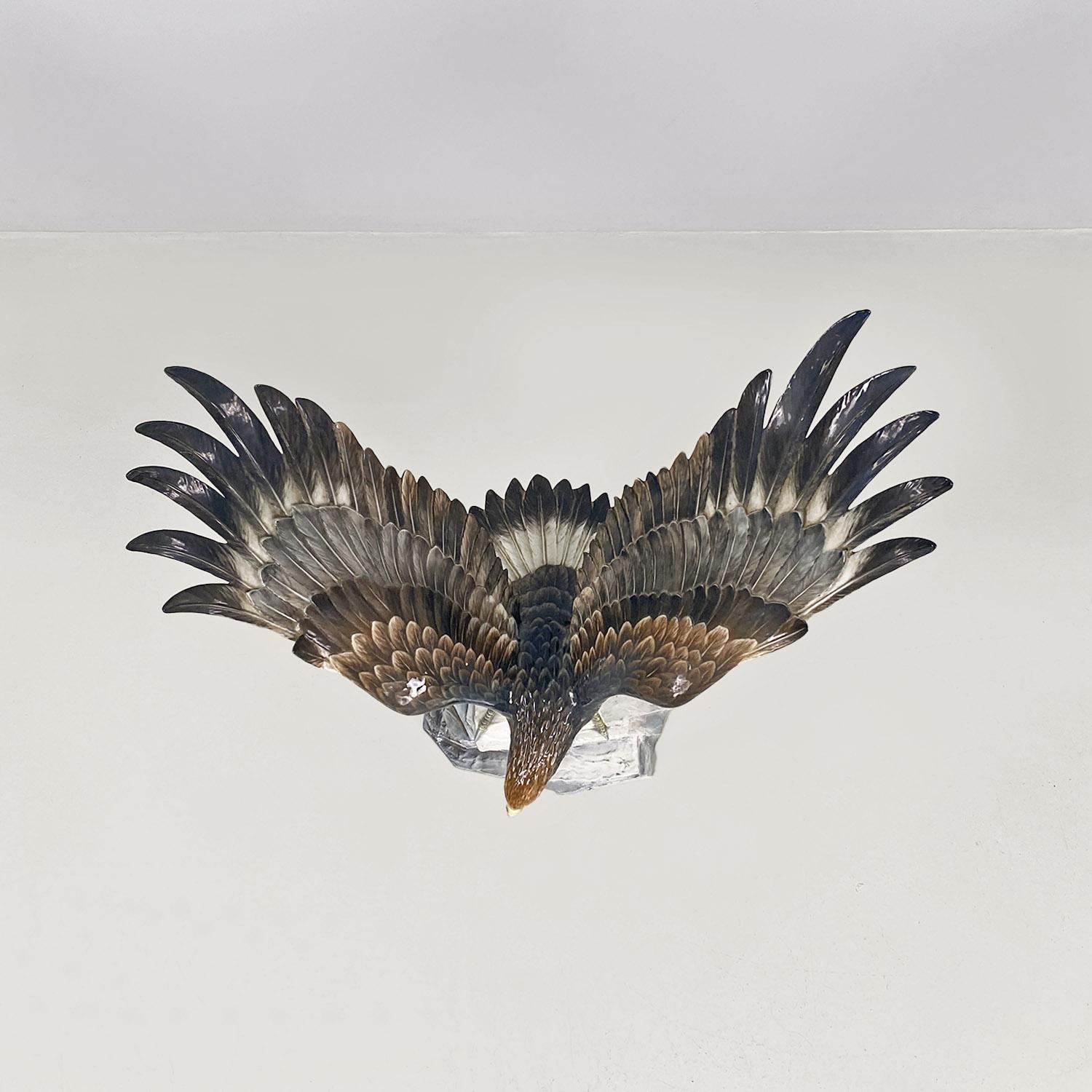 German polychrome porcelain eagle sculpture, Fritz Heidenreich, Rosenthal 1930s For Sale 9