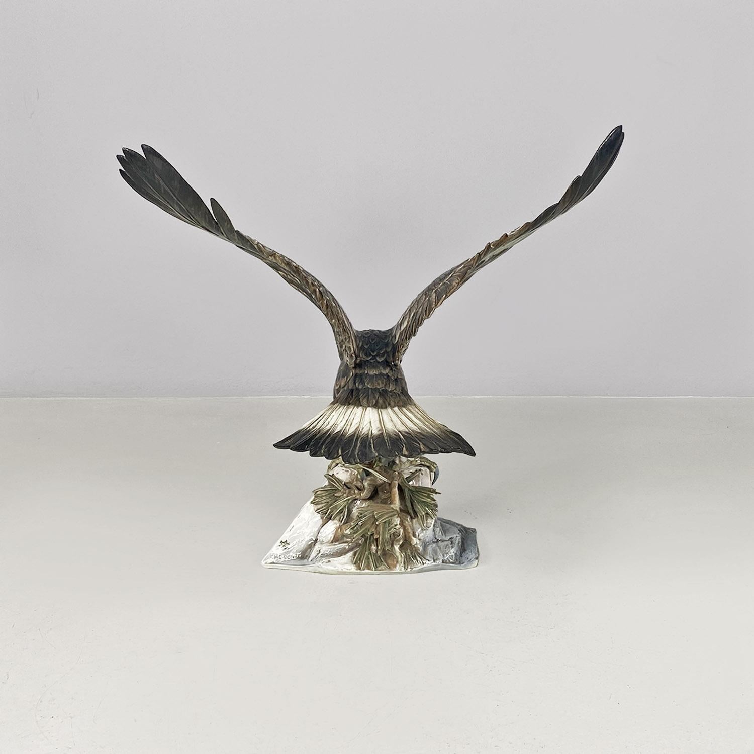 German polychrome porcelain eagle sculpture, Fritz Heidenreich, Rosenthal 1930s For Sale 10
