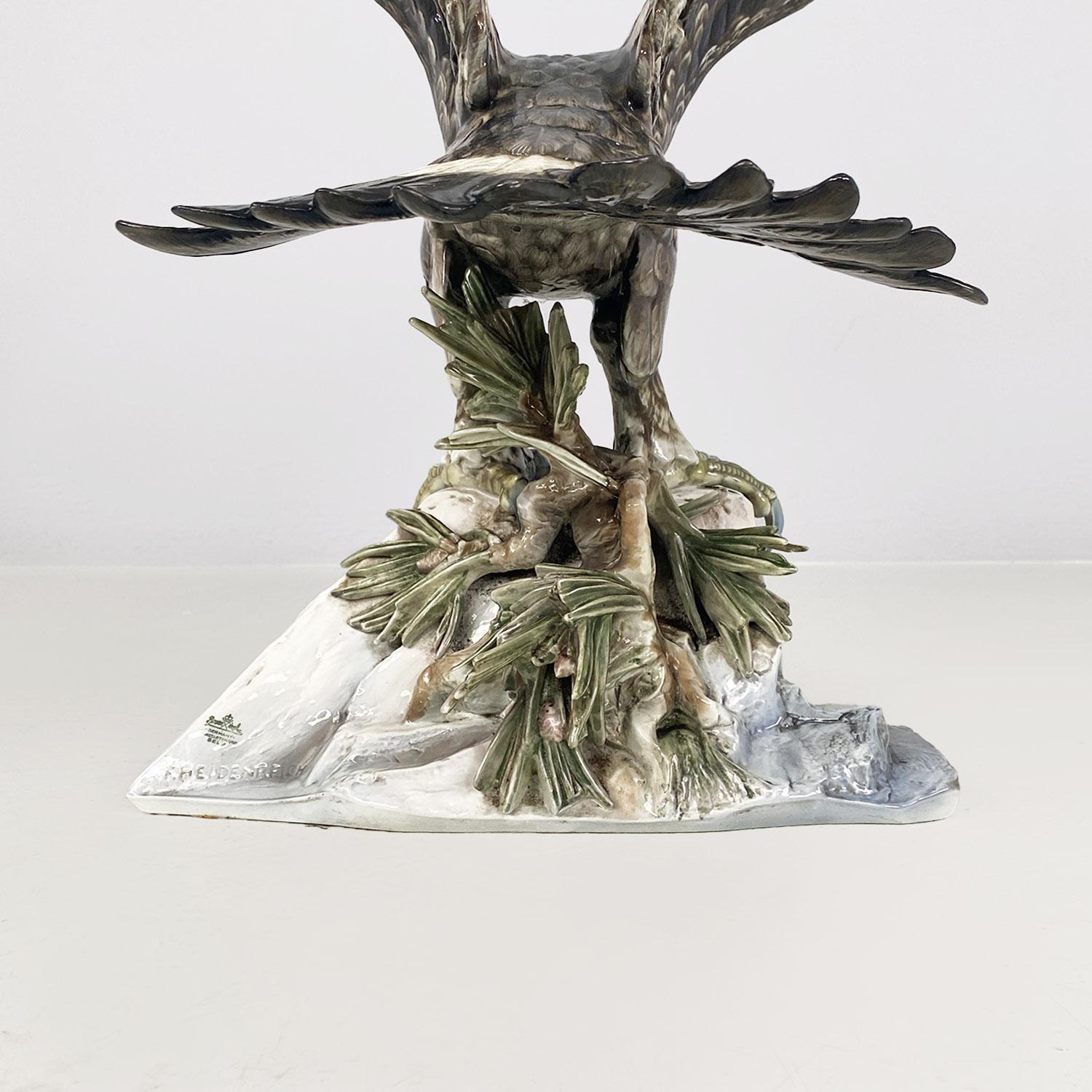 German polychrome porcelain eagle sculpture, Fritz Heidenreich, Rosenthal 1930s In Good Condition For Sale In MIlano, IT