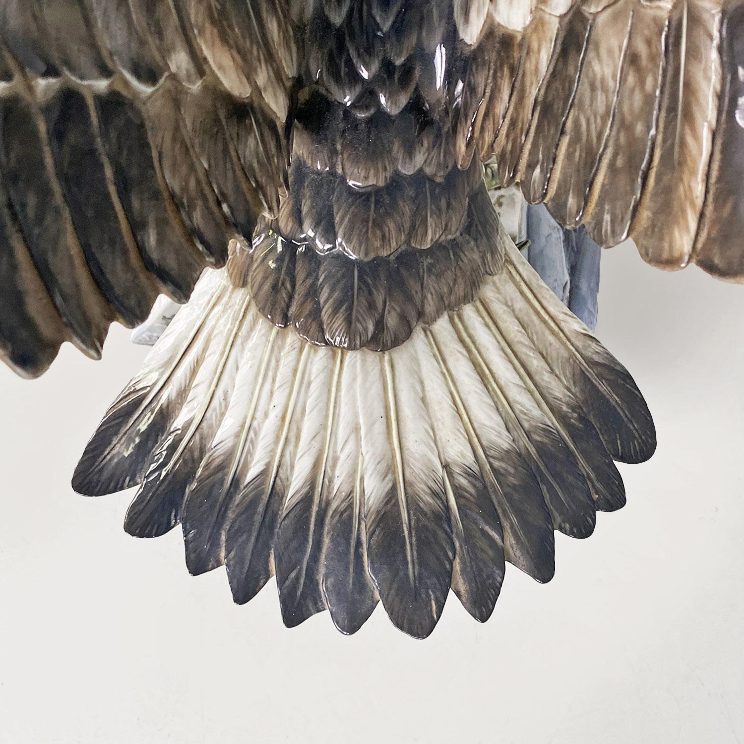 German polychrome porcelain eagle sculpture, Fritz Heidenreich, Rosenthal 1930s For Sale 1