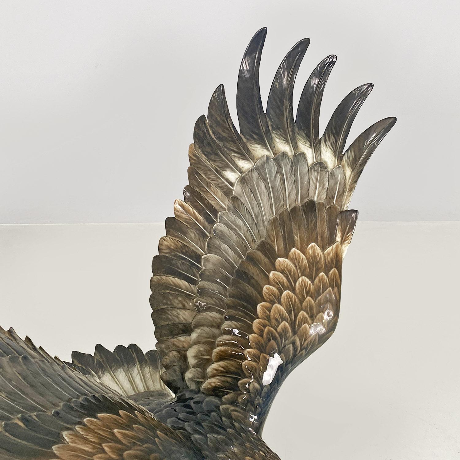 German polychrome porcelain eagle sculpture, Fritz Heidenreich, Rosenthal 1930s For Sale 3