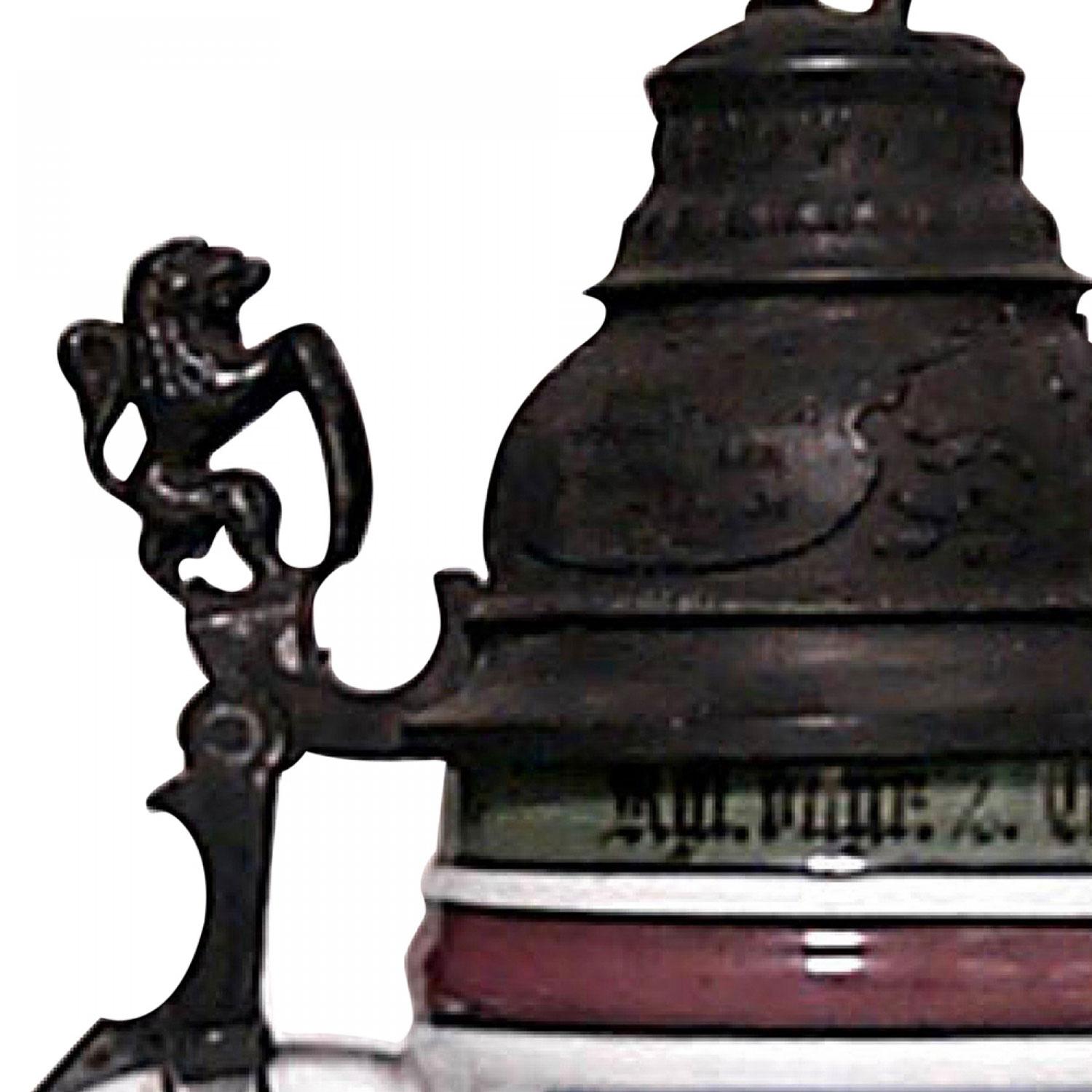 Stein à bière allemand en porcelaine et étain Bon état - En vente à Queens, NY