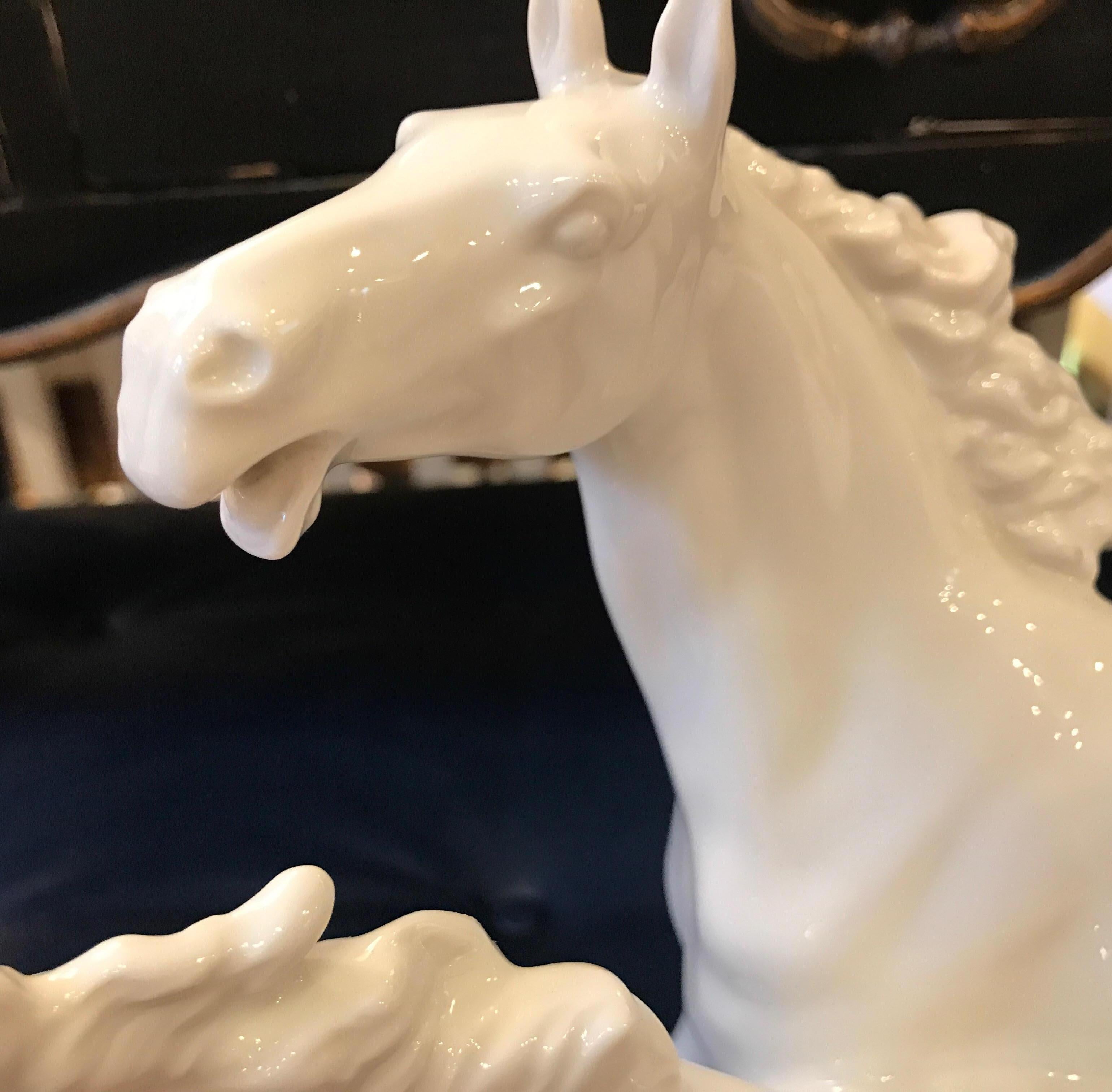 German Porcelain Blanc de Chine Horses In Excellent Condition In Lambertville, NJ