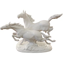German Porcelain Blanc de Chine Horses