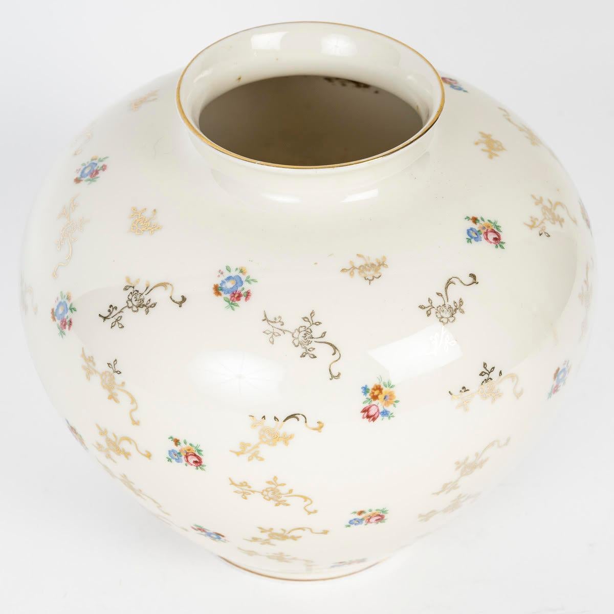 German Porcelain Boulle Vase, 20th Century. For Sale 1
