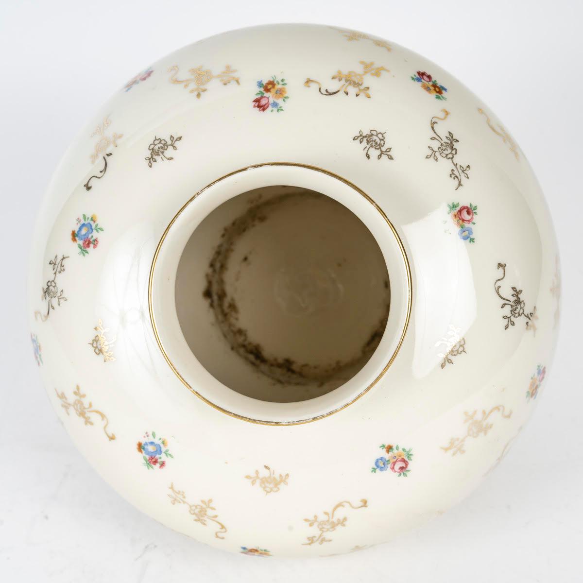 German Porcelain Boulle Vase, 20th Century. For Sale 2