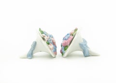 German Porcelain Bouquet Place Card Placecard Holder Set of 8